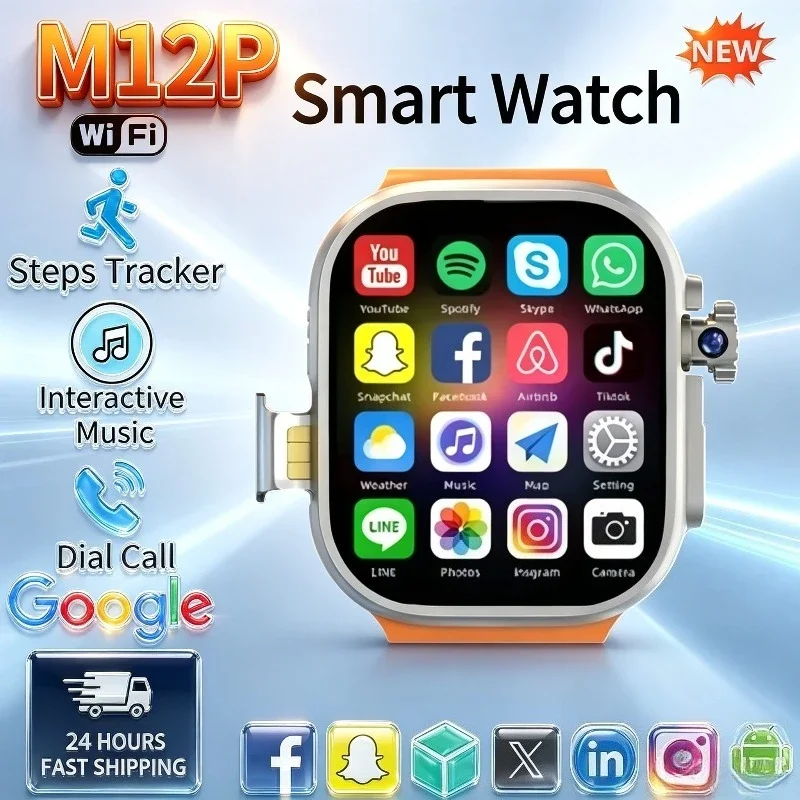 Smartwatch Store - M12P Orange Smart Watch, 16GB+256GB, SIM