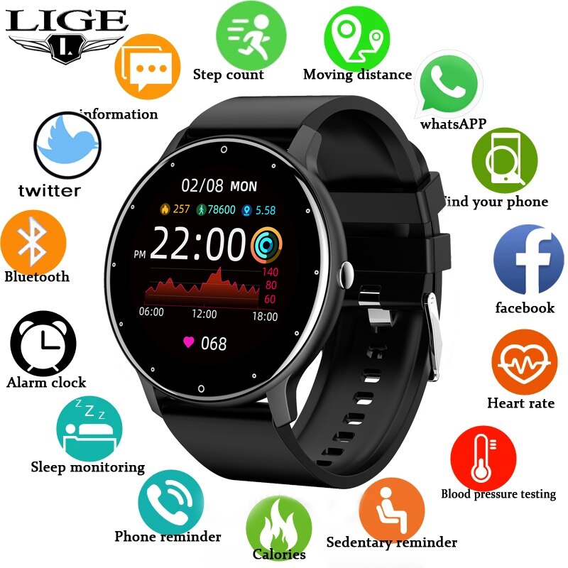 Smartwatch Instagram - LIGE Smart Watch Men Women Full