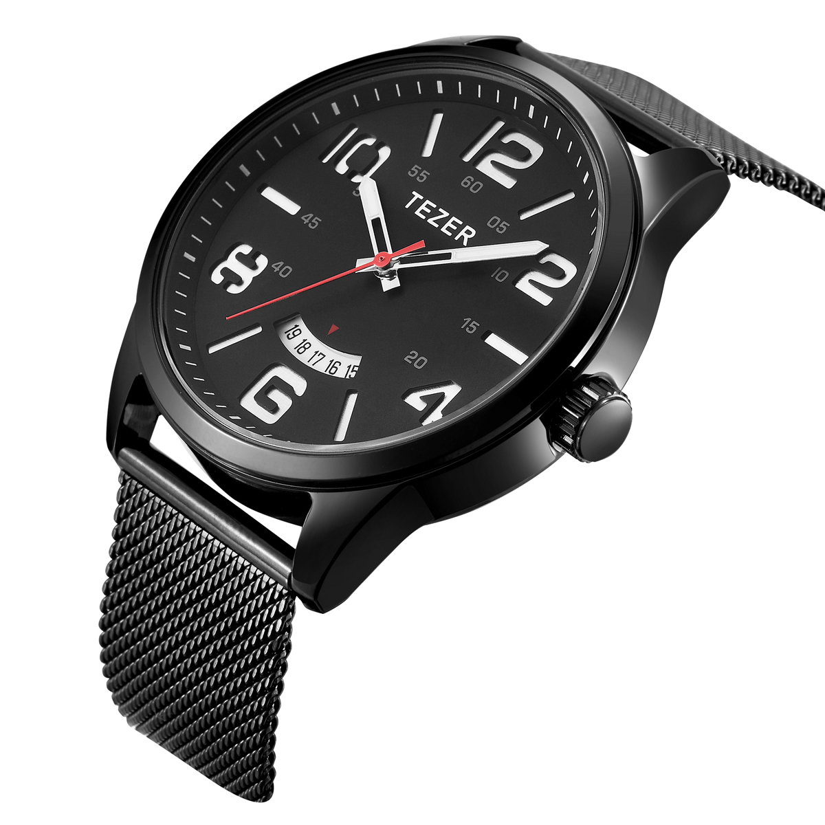 TEZER Men Casual Quartz Wrist  - огляд і ціна Stainless Mesh Band